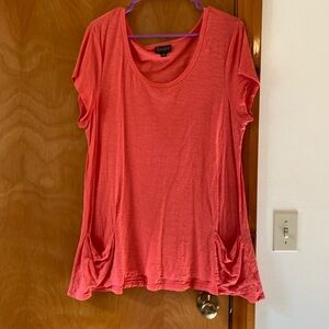 Apropos Lightweight 100% Cotton Tunic Top. XL Salmon